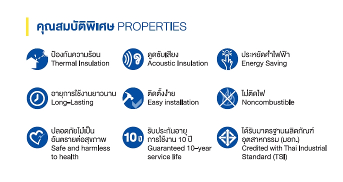 คุณสมบัติ ฉนวนไมโครไฟเบอร์ เบอร์ 5 plus