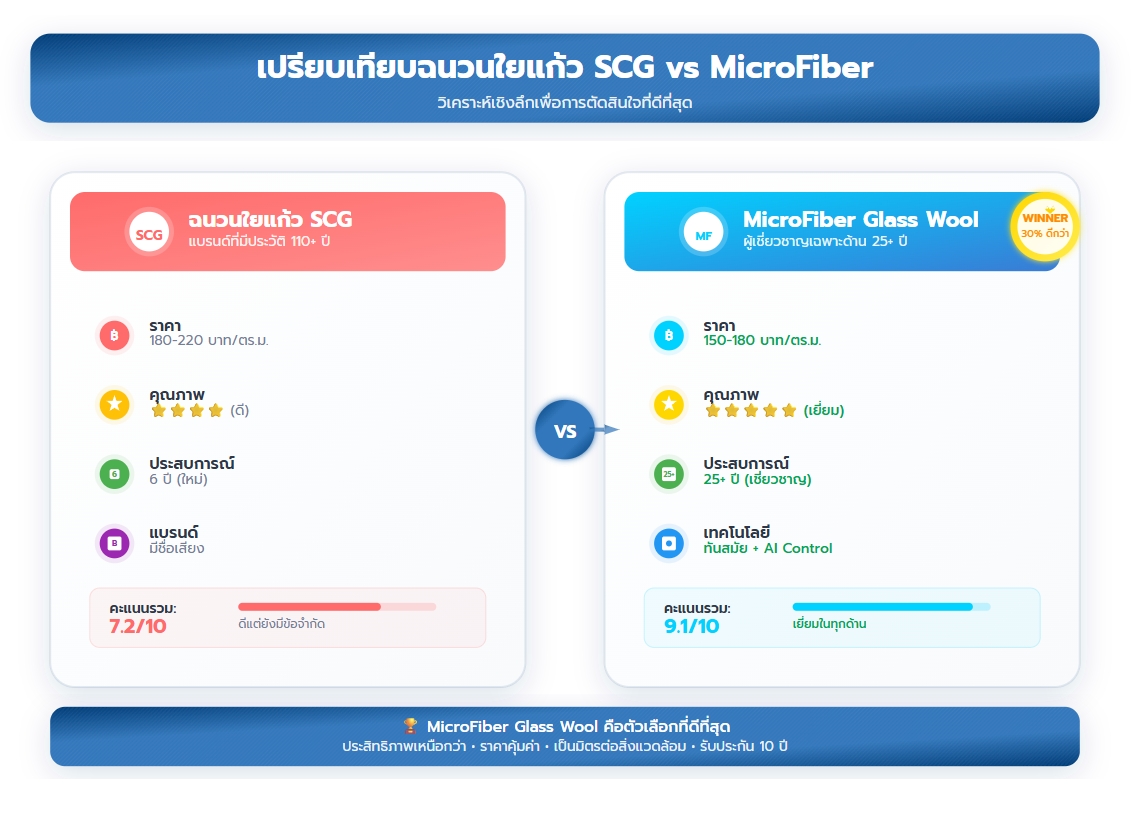เปรียบเทียบฉนวน SCG VS Microfiber