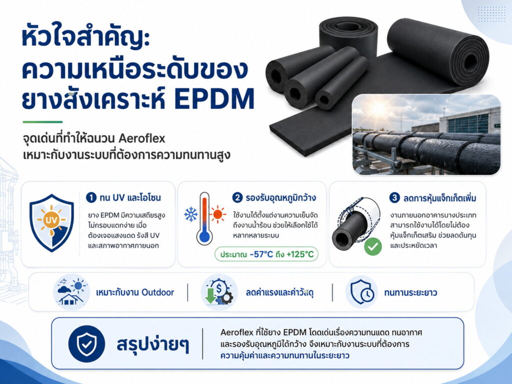 ความเหนือระดับของยางสังเคราะห์ EPDM
