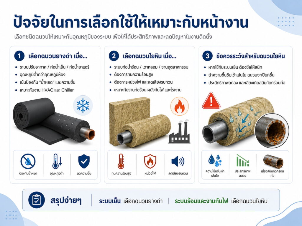 ปัจจัยในการเลือกใช้ฉนวนให้เหมาะกับหน้างาน