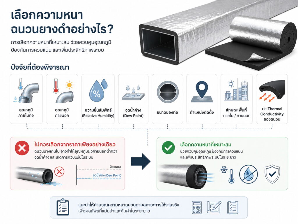 เลือกความหนาฉนวนยางดำอย่างไร?