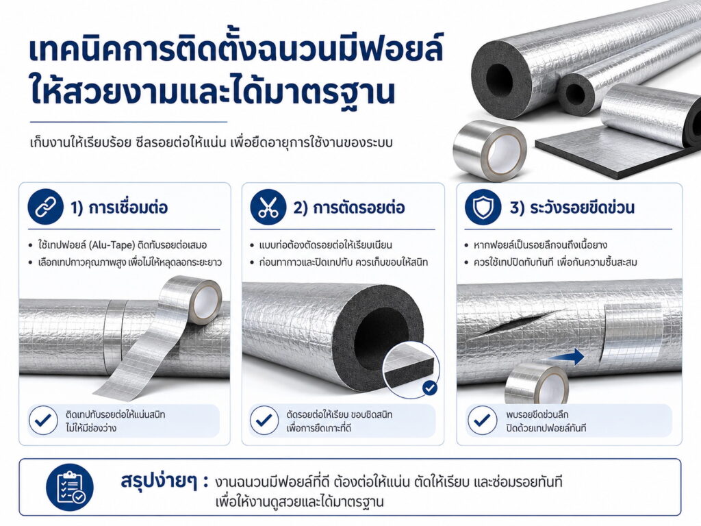 เทคนิคการติดตั้งฉนวนมีฟอยล์ (Foil-Faced Insulation Installation Guide)