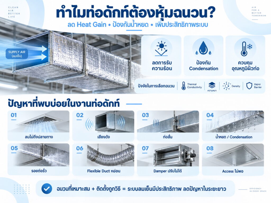 ทำไมท่อดักท์ต้องหุ้มฉนวน