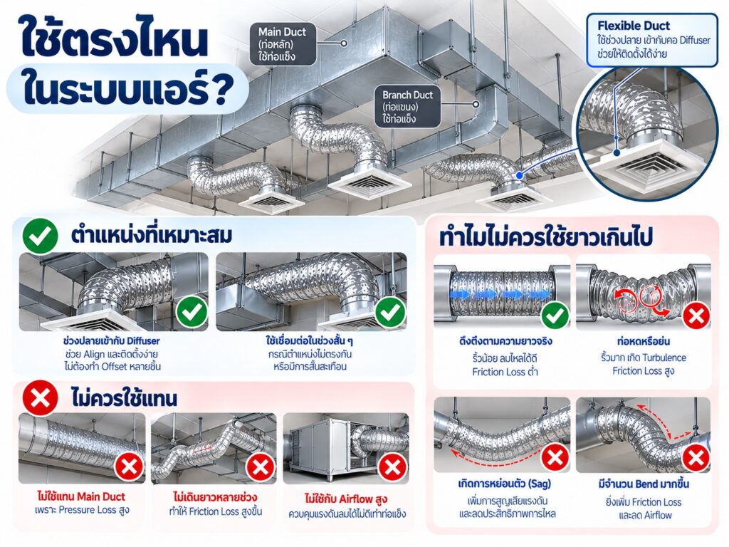 ท่อดักท์ใช้ตรงไหนในระบบแอร์