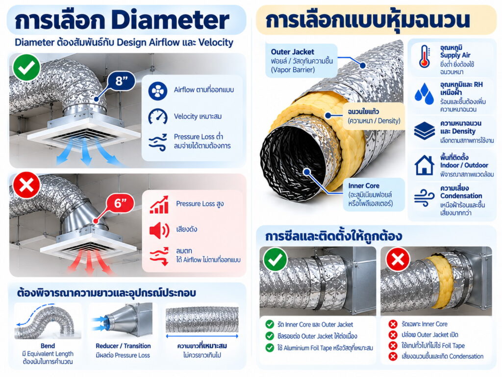 การเลือก Diameter ท่อดักท์