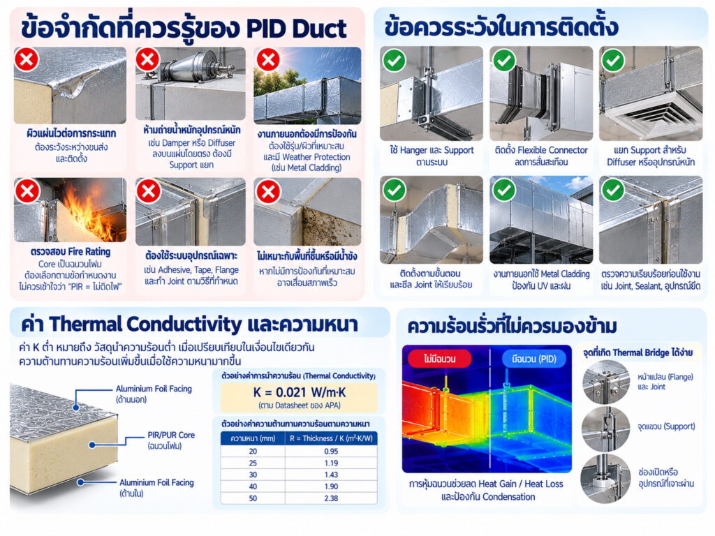 ค่า Thermal Conductivity และความหนา PID